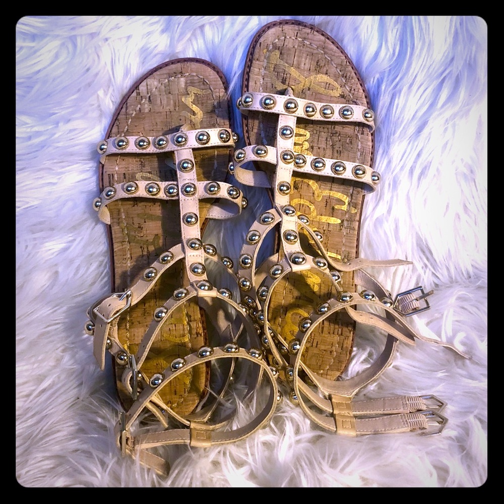 San Edelman Studded Gladiator Sandals Sz 8.5